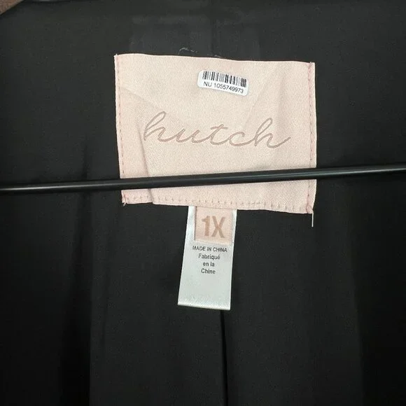 Anthropologie Hutch Layered Vegan Leather Blazer Jacket Coat Edgy Cool Unique 1X - Picture 6 of 13